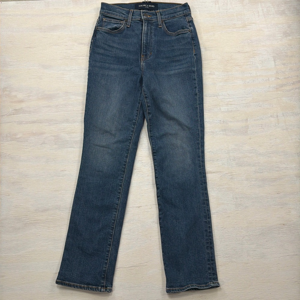 Veronica Beard Jeans Ryleigh Slim Straight Ankle 27 High Rise Blue Denim Women
